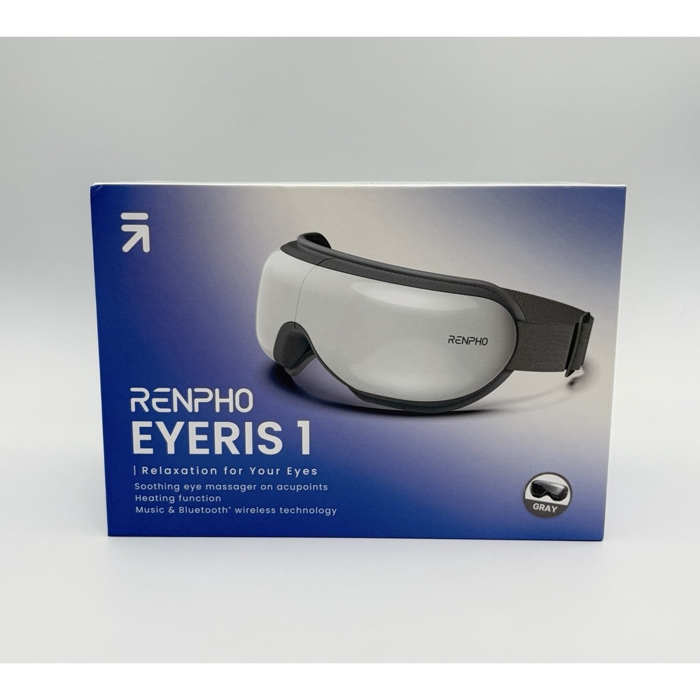 RENPHO Eyeris 1 Eye Massager Mask Heat Compression Bluetooth Gray RF-EM001 NEW
